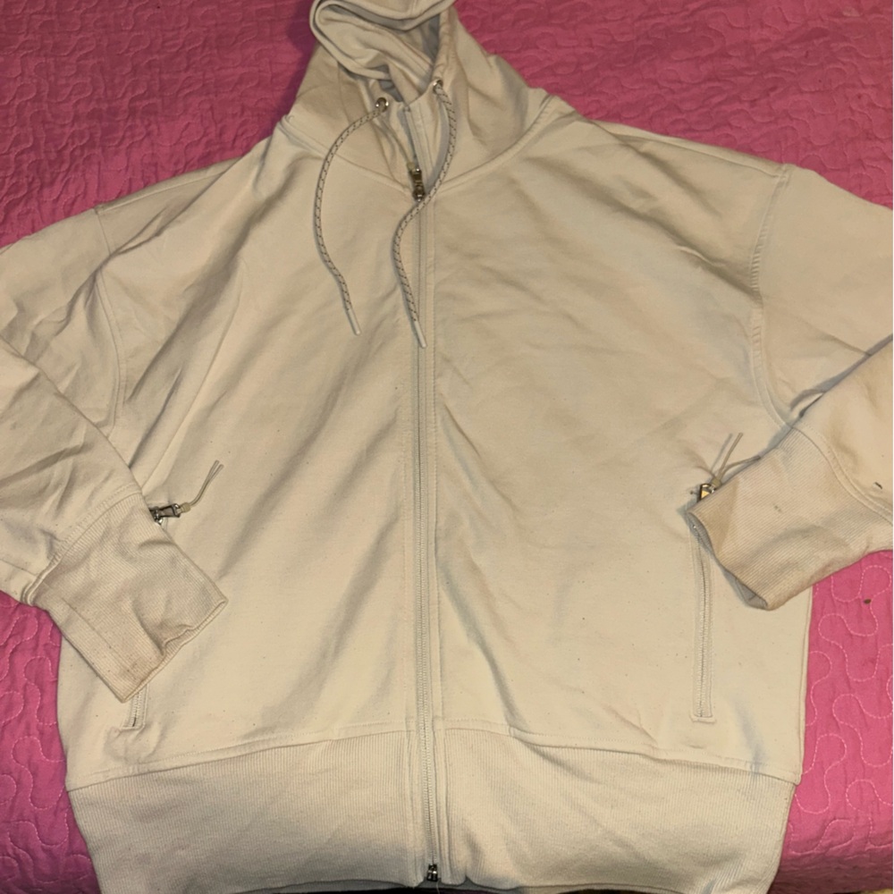 Old Navy Light Cream Active Full-Zip Hoodie